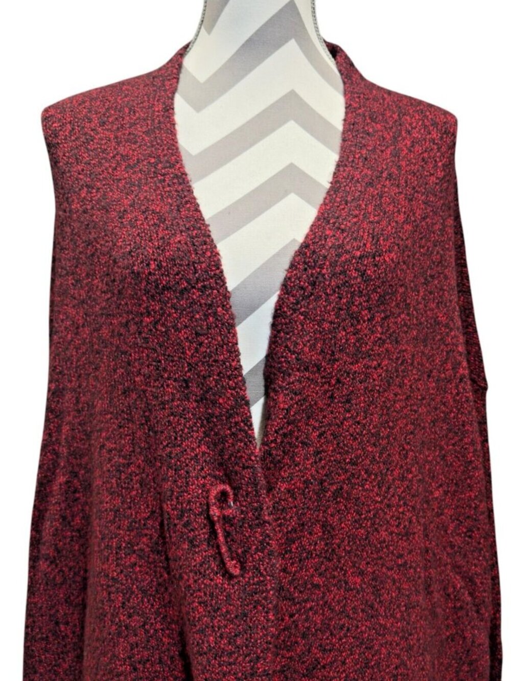J. Jill Vibrant Persian Red Base Color Pinned ¾ Sleeve Topper - Women's Size 4X - Picture 3 of 5